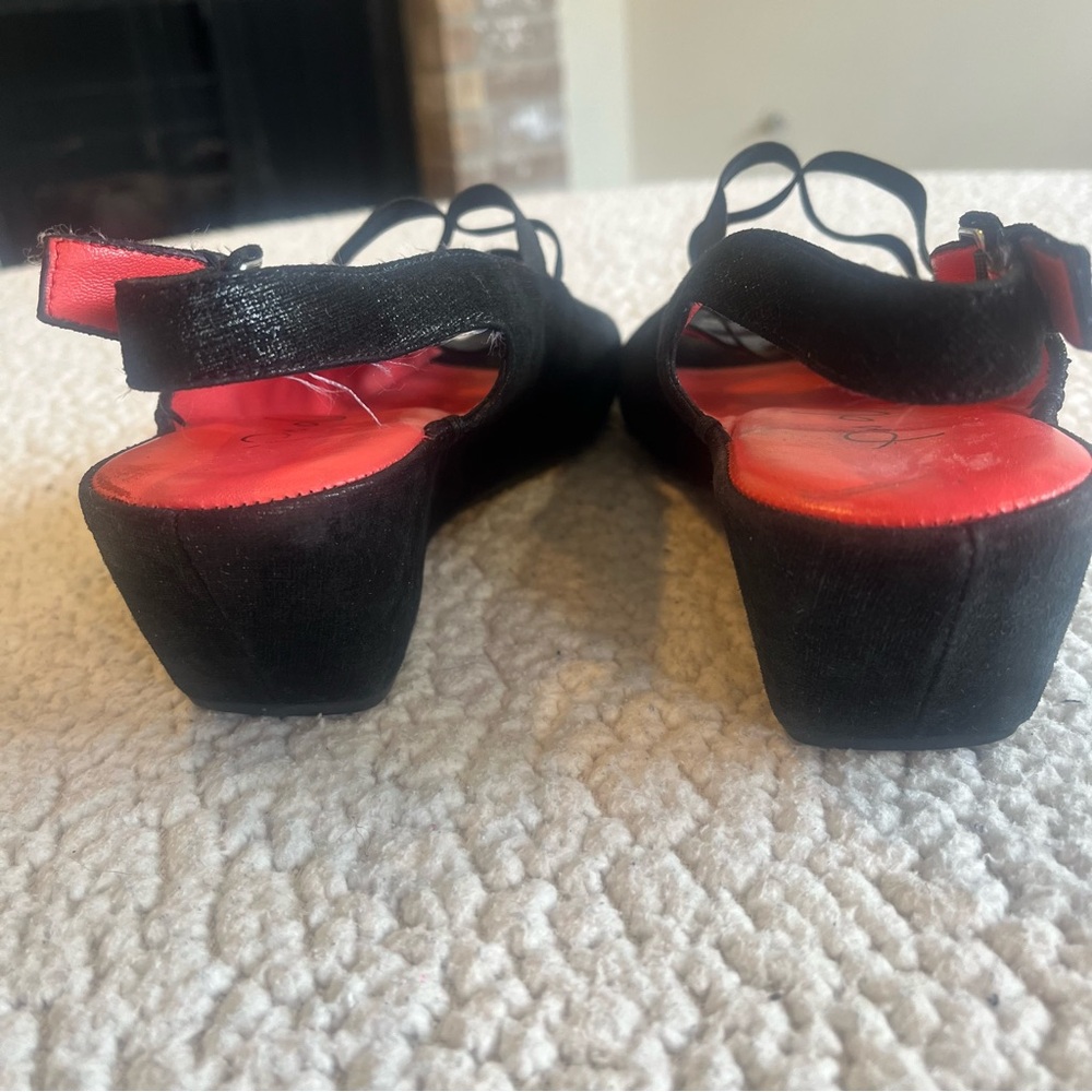 🖤 Italian Pas de Rouge Black Sparkle Wedge Sandals‎ – Size 41 (US 9.5–10) - Picture 12 of 12